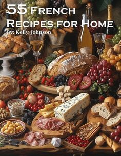 the cover of a cookbook with many different foods on it