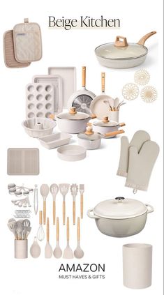 an assortment of white kitchenware and utensils with the words amazon on it