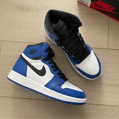 Brand New In Box. Size 5y. Equivalent To A 6.5 Women’s. 100% Authentic. Royal Blue Jordans, Jordan 1 Game Royal, Jordans Blue, Best Shoes For Women, Pakistani Shoes, Dressing Shoes, Shoe Outfits, Motivational Mugs, Shoe Storage Ideas