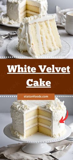 What’s fluffy, luxurious, and guaranteed to impress at any gathering? If you guessed White Velvet Cake, you’re absolutely right! This delightful dessert is a spin on the classic velvet cake, renowned for its smooth texture White Velvet Cupcakes, Vanilla Velvet Cake Recipe, Vanilla Velvet Cake, White Vanilla Cake Recipe, Wedding Cake Recipes Homemade, Salmon Cake Recipes, White Velvet Cake Recipe, White Chocolate Cake Recipe, Wedding Cake Buttercream Frosting