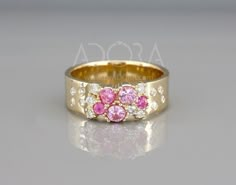 Handmade Pink Sapphire Cluster Ring Diamond Cluster Ring - Etsy Pink Diamond Cluster Ring With Multi-stone, Pink Sapphire Multi-stone Wedding Ring, Wedding Pink Sapphire Multi-stone Ring, Pink Diamond Ring For Wedding With Single Cut Diamonds, Pink Sapphire Rings With Single Cut Diamonds For Wedding, Wedding Rings With Pink Sapphire And Single Cut Diamonds, Pink Sapphire Wedding Rings With Single Cut Diamonds, Pink Sapphire Cluster Jewelry For Wedding, Pink Cluster Diamond Ring For Wedding