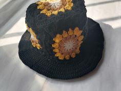 Handmade Crochet Sunflower Bucket Hat - Etsy UK