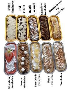 six different types of ice cream in trays