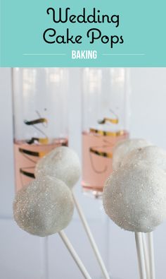 wedding cake pops are sitting on top of a table