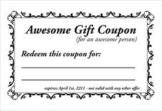 a gift coupon for an awesome person