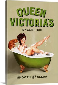 the cover of queen victoria's english gin smoothie and clean, with an image of a woman in a bathtub