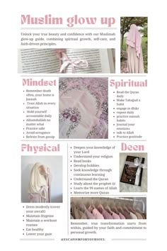 an advertisement for muslim clothing with pictures and text on the front page, including information about them