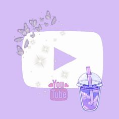 a purple background with butterflies and a video play button in the center that says you tube