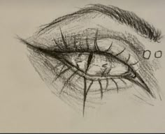 a pencil drawing of an eye