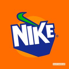 the nike logo on an orange background