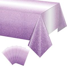 purple glitter table cloths and place mats