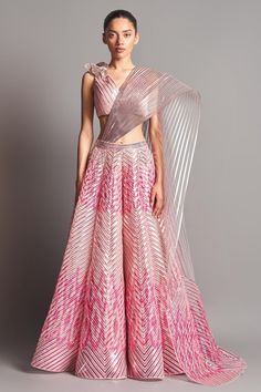 Meet And Greet Outfits, Metallic Lehenga, Lehenga Pink, Amit Aggarwal, Pinterest Predicts, Hand Embroidered Blouse, Designer Bridal Lehenga Choli, Indian Outfits Lehenga, Gaun Fashion