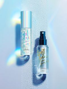 Makeup Fixing Spray, Beauty Product Photography, Beauty Advertising, Fixing Spray, Cosmetic Packaging Design, Skincare Packaging, Publicidad Creativa, Cosmetics Photography, Beauty Products Photography