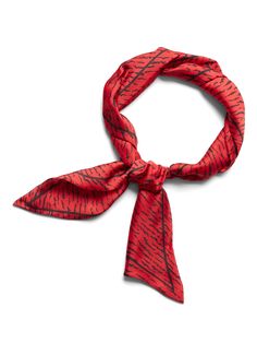 Wear it as a neckerchief or belt, tie it in your hair or on your handbag, this patterned skinny scarf adds an extra pop of color to any outfit.  Length: 50" (127cm) Width: 5" (12. 7cm) Casual Adjustable Scarf Neckwear, Bandana Print Silk Scarf As Gift, Silk Scarf With Bandana Print As Gift, Trendy Bandana Print Silk Scarf For Spring, Trendy Silk Bandana Print Scarf For Spring, Trendy Silk Scarf With Bandana Print For Spring, Trendy Square Scarves As Gifts, Trendy Square Scarf As A Gift, Trendy Square Scarf As Gift