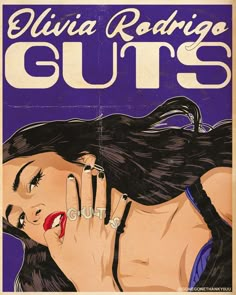 Olivia Rodrigo, guts, album, album cover, cover art, retro, vintage, digital art, Olivia, Rodrigo, music, sing, Singer, song, comic, 70s, 80s, 90s, good 4 u, vampire, Guts Album Cover, Olivia Poster, Bedroom Decor Posters, Concert Poster Art, Family Bedroom, Comic Poster, Decor Posters, Picture Collage Wall