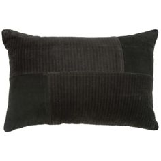 two black and grey pillows on a white background