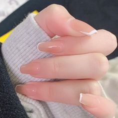 Long Nail Designs, Blush Nails, Fake Nails With Glue, Pretty Gel Nails, Nails Polish, Stick On Nails, Dream Nails, Chic Nails, French Tip Nails