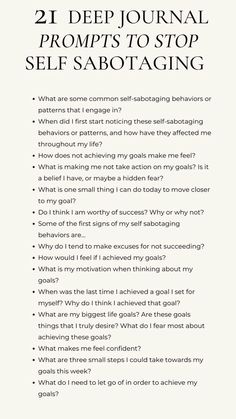 Self Sabotage Prompts, Comparison Journal Prompts, Healing From Narcissistic Relationships Journal, Who Am I Journaling Prompts, Jealousy Journal Prompts, Self Sabotage Quotes, Sage Yourself, Self Sabotaging, Mindfulness Journal Prompts