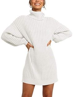 Little white dress from LOGENE - bridal outfits - your pre-wedding warddrobe Oversized Jumper Dress, Oversized Sweater Dress, Casual Knit Dress, Winter Ootd, Short Dress White, Sweater Dress Oversized, Oversized Sweater Women, Pullover Outfit