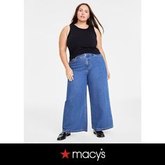 in stock High Rise Wide Leg Jeans, Junior Outfits, Plus Size Jeans, Wide Leg Jeans, Cotton Spandex, Wide Leg, High Rise, Pick Up, In Store