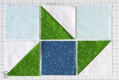 the block is made up of two different blocks, one blue and one green with white dots