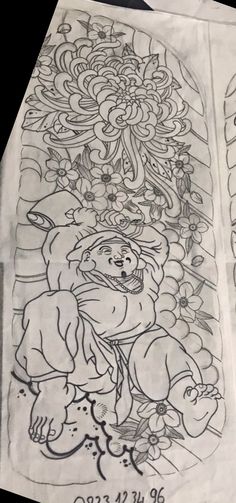 a drawing on paper with an image of a lion and other animals