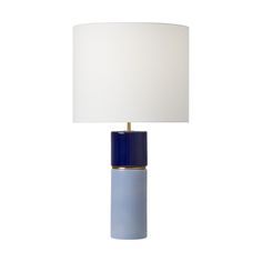 Visual Comfort Studio Canada - One Light Table Lamp - Cade - Polar Blue- Union Lighting Luminaires Decor Laquered Lamp Base, Mid Century Modern Table Lamp Blue, Cobalt Blue Lamp, Gem Table Lamp, Blue Ceramic Lamp, Ceramic Forms, Buffet Table Lamps, Tall Table Lamps, Large Table Lamps