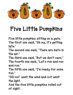 five little pumpkins poem for kids