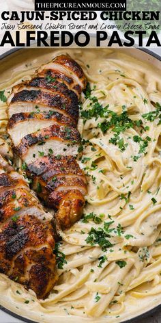 Seared chicken breast, cajun spices, parmesan cheese sauce and fettuccini noodles. Make Alfredo Sauce, Cajun Pasta, Chicken And Shrimp Pasta, Cajun Chicken Pasta, Creamy Mac And Cheese, Homemade Alfredo Sauce