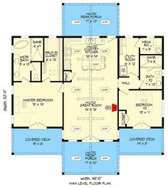 the floor plan for a two story house