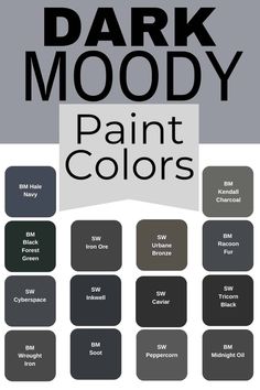 the dark mood paint colors chart