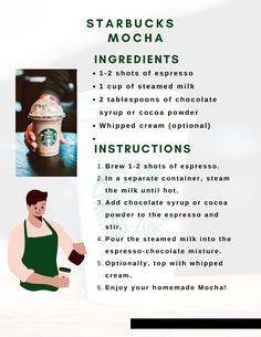 instructions for how to make starbucks mocha