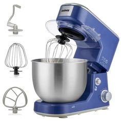 Cusimax Tilt head Stand Mixer,5QT Electric Food Mixer with Stainless Steel Bowl,Dough Hook, Mixing Beater and Whisk, Splash Guard,Great For Daily Use. Color: Blue. Food Mixer, Bowl Food, Head Stand, Stainless Steel Bowl, Electric Mixer, Kitchen Mixer, Stand Mixer, Bowls Recipe, 4k Hd