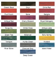 the color chart for different types of wood