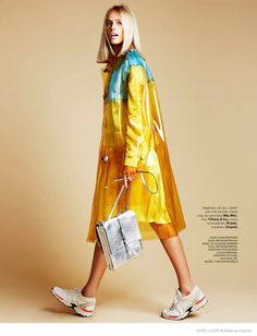 Tosca Dekker Wears Colorful Fall Fashion for Marie Claire Netherlands Vinyl Clothing, Vogue Japan, Fall Photoshoot, Shooting Photo, Fashion Images, Rain Wear, Marie Claire, Fashion Pictures