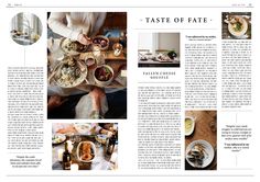 an article about taste of fate is featured in the magazine, which features photos of people eating