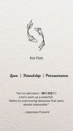 the back cover of koi fish's book, you've friendship / persuevance