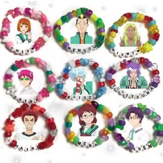 *stretchy *fits 6in + wrist Saiki K Bracelet, Kandi Bracelets Anime, Customizable Casual Multicolor Stretch Bracelet, Casual Plastic Wristband Gift, Customizable Multicolor Casual Wristband, Casual Multicolor Customizable Wristband, Multicolor Themed Stretch Bracelet For Friendship, Themed Multicolor Wristband As Gift, Themed Multicolor Wristband For Gift