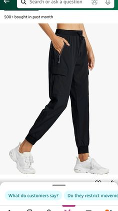 Cargo Joggers, Hiking Pants, Women Cargos, Quick Dry, Black Pants, Hiking, Lounge, Pants, Travel