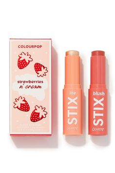 Kids Package Design, Looking Like A Snack, Berries And Cream, Blush And Highlighter, Stick Highlighter, Natural Glowy Makeup, Hydrating Lip Balm, Hand Sanitizers