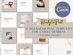 the instagram post templates for candle business