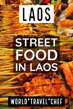 street food in laos world's travel chef book cover with text overlay