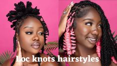 Loc knots hairstyles | Loc knots on soft locs - YouTube Pineapple Ponytail With Soft Locs, Loc Knot Ponytail, Pineapple Ponytail