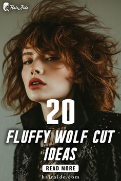 Fluffy wolf cut: where playful volume meets edgy layers for a look that stands out. Bright Red Highlights, Wolf Cut Hair