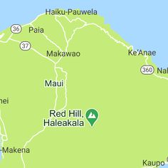 a map showing the location of red hill haleakakaa in kauai