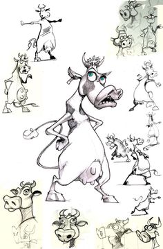 an image of some cartoon animals doing different things in the same drawing style as they appear to be dancing