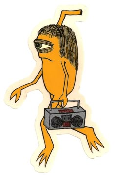 an image of a cartoon character holding a boombox