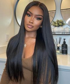 Straight Hair Wigs For Black Women, 28 Inch Straight Wig, 30 Inch Frontal Wig, Straight Hair Wig Styles, Lace Wigs Styles Hairstyles, Straight Wig Hairstyles, Black Wigs For Black Women, Long Straight Lace Front Wigs, Black Straight Wig