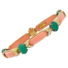 Vintage Van Cleef and Arpels Bracelet Gold Coral Gemstones French Estate Jewelry For Sale at 1stDibs Van Cleef Arpels Bracelet, Vintage Van Cleef, Estate Jewelry For Sale, Coral Jewelry Vintage, French Estate, Van Cleef And Arpels Jewelry, Van Cleef & Arpels, David Webb, Van Cleef And Arpels