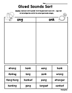 a worksheet with the words glod sounds sort on it and an image of